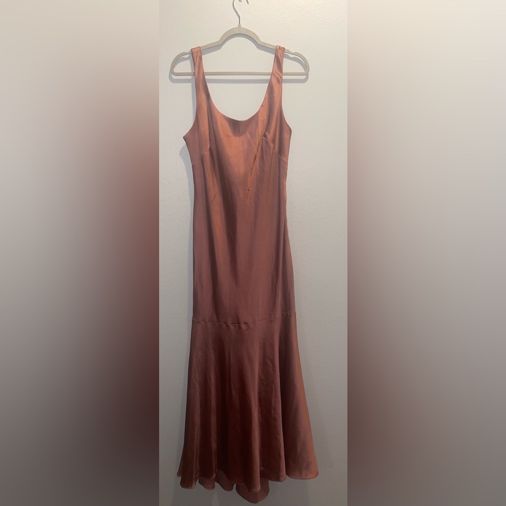 Revelry Lana Satin & Tulle Dress in Desert Rose, Size 14